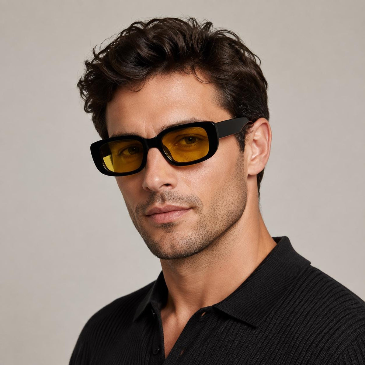 Retro Rectangle Sunglasses | Vintage Thick Frame UV400 Shades | Unisex Fashion Eyewear