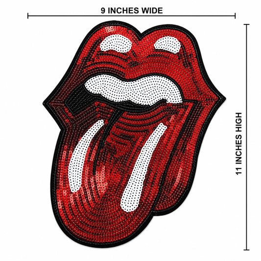 Rolling Stones Tongue Sequin Patch