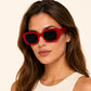 Retro Rectangle Sunglasses | Vintage Thick Frame UV400 Shades | Unisex Fashion Eyewear
