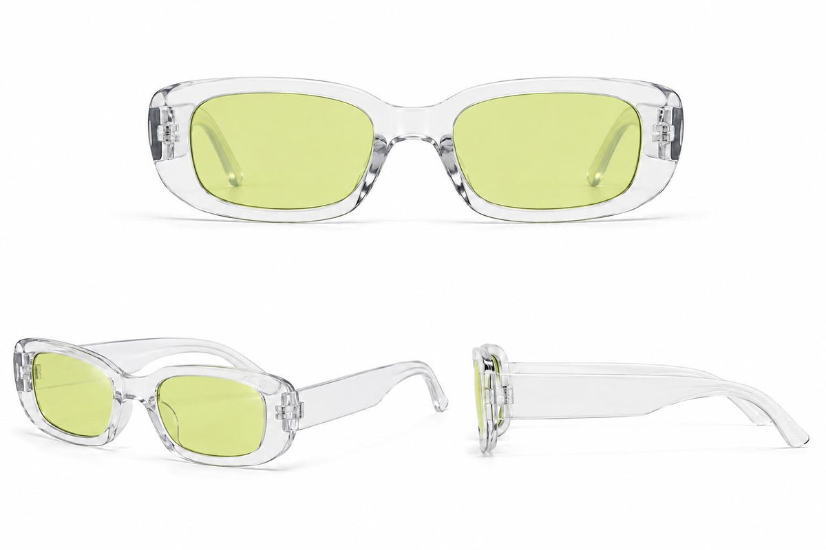 Retro Rectangle Sunglasses | Vintage Thick Frame UV400 Shades | Unisex Fashion Eyewear