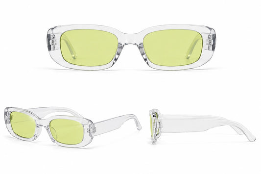 Retro Rectangle Sunglasses | Vintage Thick Frame UV400 Shades | Unisex Fashion Eyewear