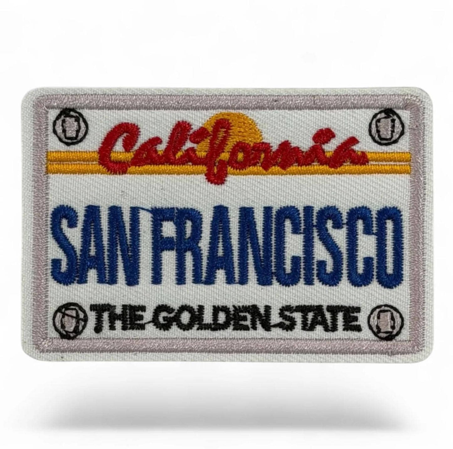 Embroidered California License Plate Patch – Santa Monica, San Diego, San Francisco, Barbara (Iron-On)