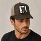 French Bulldog Trucker Hat | Olive & Khaki Mesh Snapback Cap | Embroidered Dog Patch Baseball Hat | Adjustable Unisex Outdoor Cap