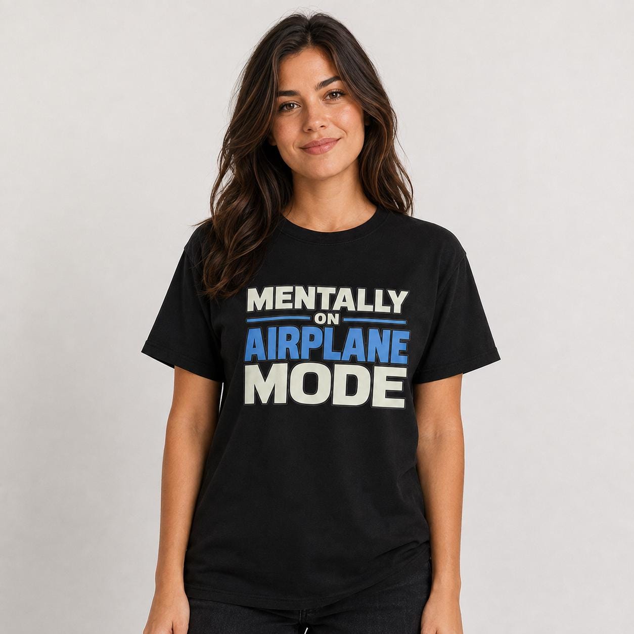 Mentally on Airplane Mode T-Shirt, Funny Travel Shirt, Airport Vacation Tee, Traveler Gift, Unisex Graphic T-Shirt