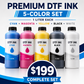 Premium DTF Ink 5-Color Set – CMYK + White | 1 Liter Each