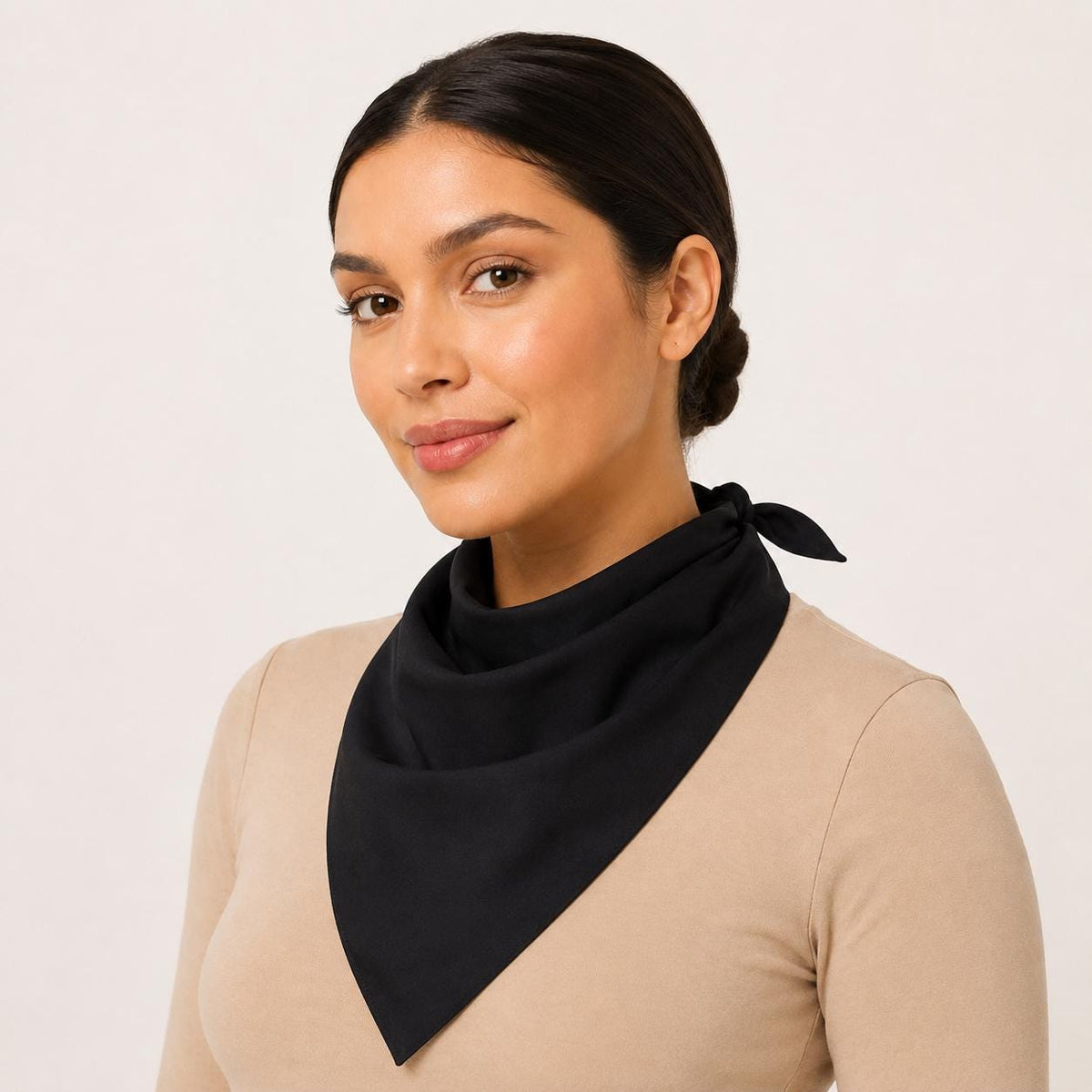 22x22 Solid Black Bandana – Plain Square Headscarf, Neck Scarf, Hair Covering & Fashion Accessory