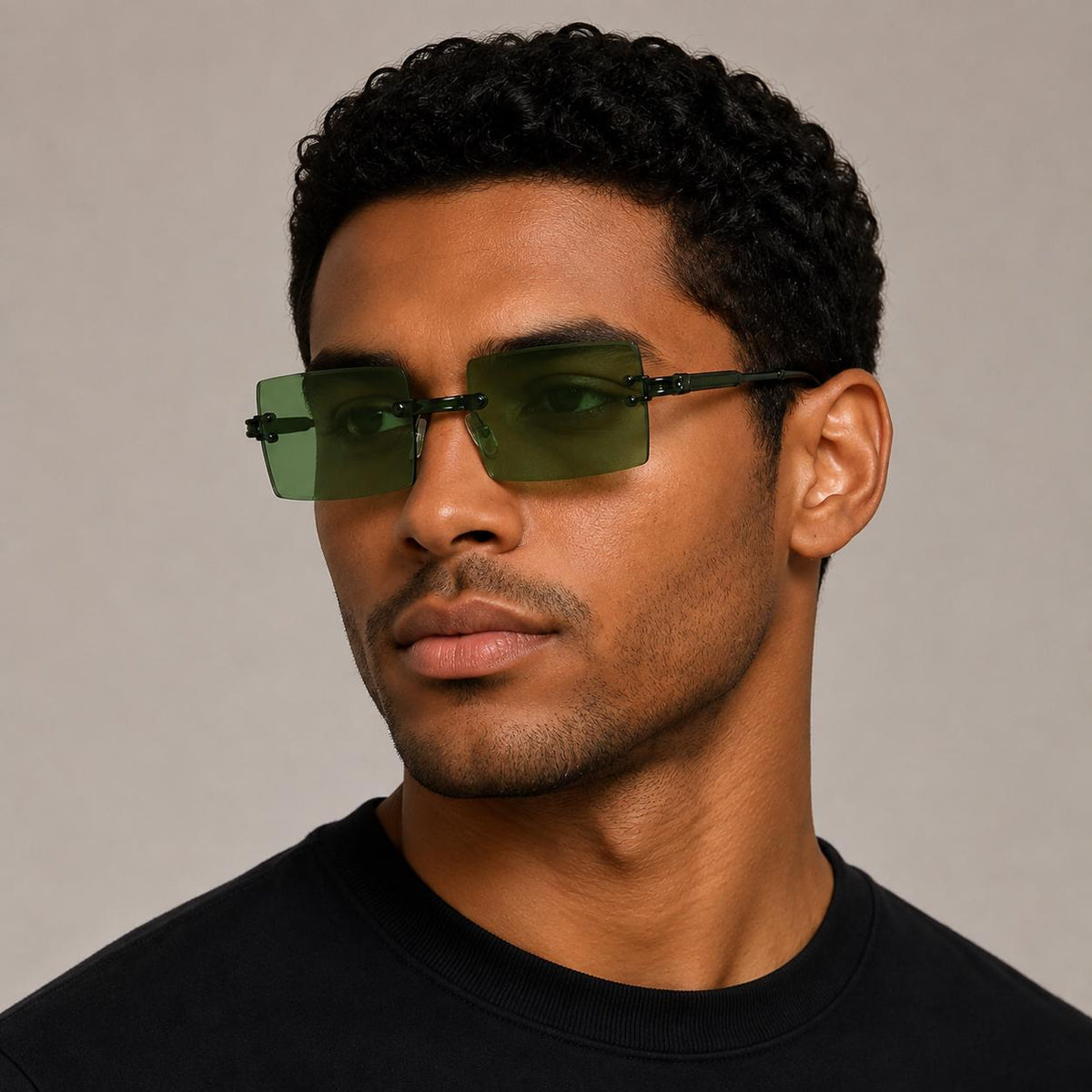 Retro Rimless Rectangle Sunglasses | Y2K Frameless Shades | Lightweight UV400 Eyewear