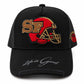 SF Football Helmet Embroidered Snapback Hat | Black Trucker Cap | Game Day Apparel