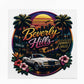 Beverly Hills Retro Heat Transfer Decal – 29 x 27 cm Iron-On Graphic for Sweatshirts, Hoodies, T-Shirts & Tote Bags