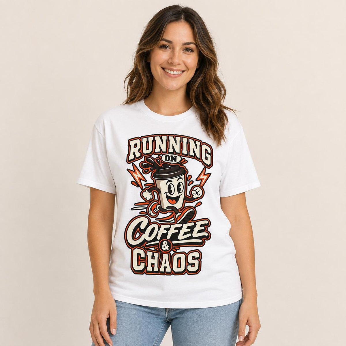 Running on Coffee & Chaos Unisex Graphic T-Shirt