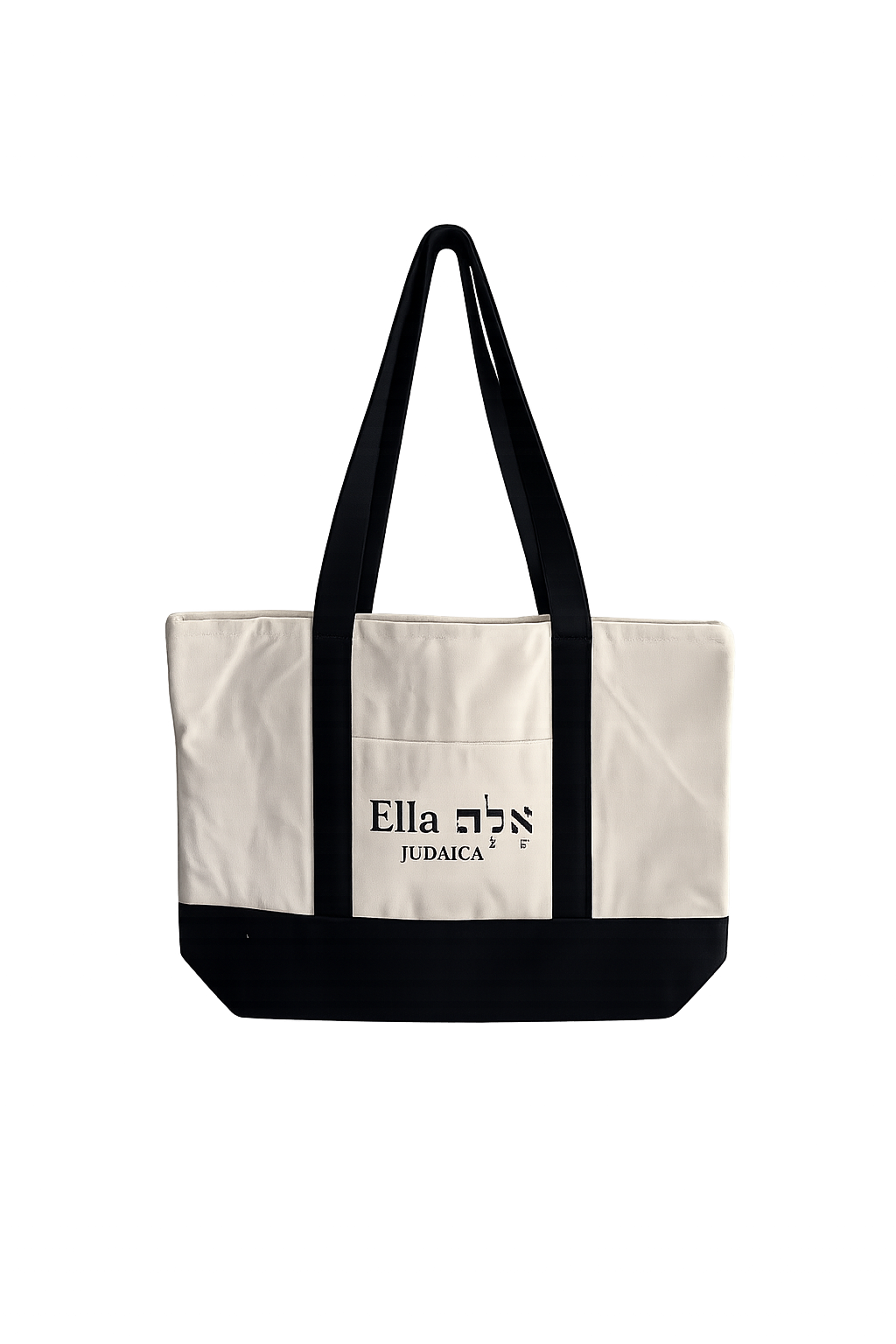 Ella Judaica Premium Canvas Tote Bag – 18” x 13” Reusable Shoulder Bag with Front Pocket