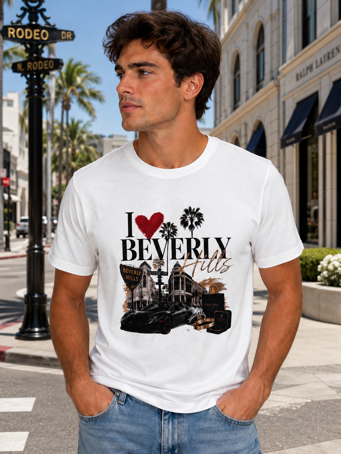 I Love Beverly Hills T-Shirt – Unisex 100% Cotton Graphic Tee | Rodeo Drive Los Angeles Fashion Shirt