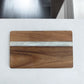 Solid Wood Resin Challah & Serving Board 14”x8.5” – Blue or White Stripe