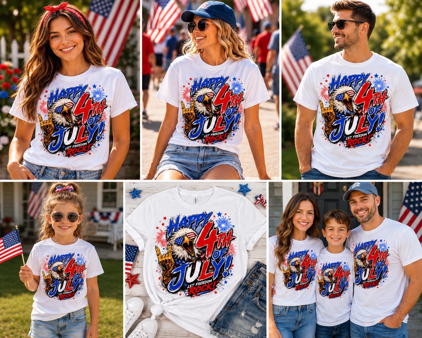 4th of July Patriotic T-Shirt for Adults & Youth – Independence Day American Flag Graphic Tee