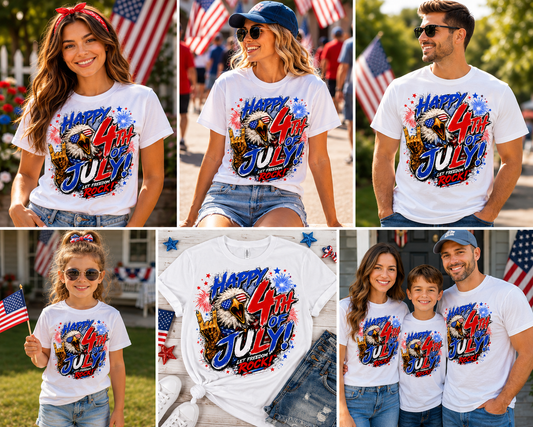 4th of July Patriotic T-Shirt for Adults & Youth – Independence Day American Flag Graphic Tee