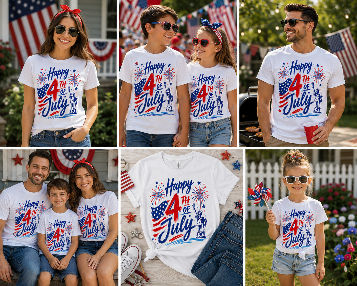 4th of July Patriotic T-Shirt for Adults & Youth – Independence Day American Flag Graphic Tee