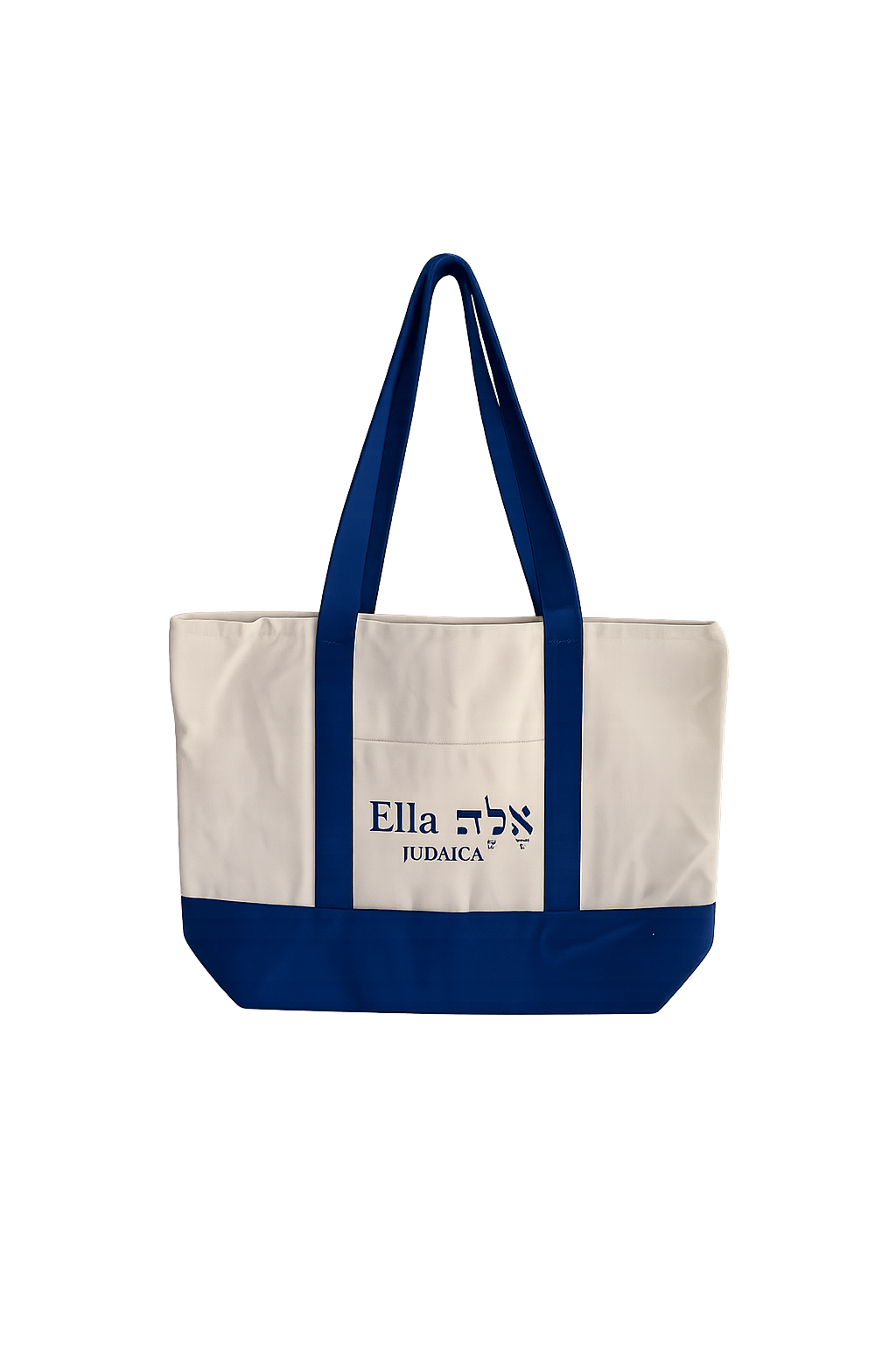 Ella Judaica Premium Canvas Tote Bag – 18” x 13” Reusable Shoulder Bag with Front Pocket