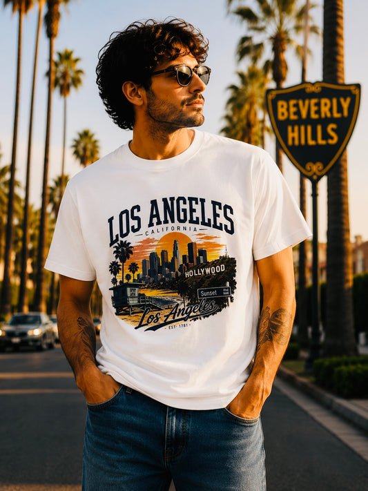 Los Angeles California T-Shirt | Hollywood Skyline Tee | LA Souvenir Shirt | Unisex Graphic Tee