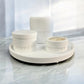 Modern Havdalah Set – Minimalist White Concrete