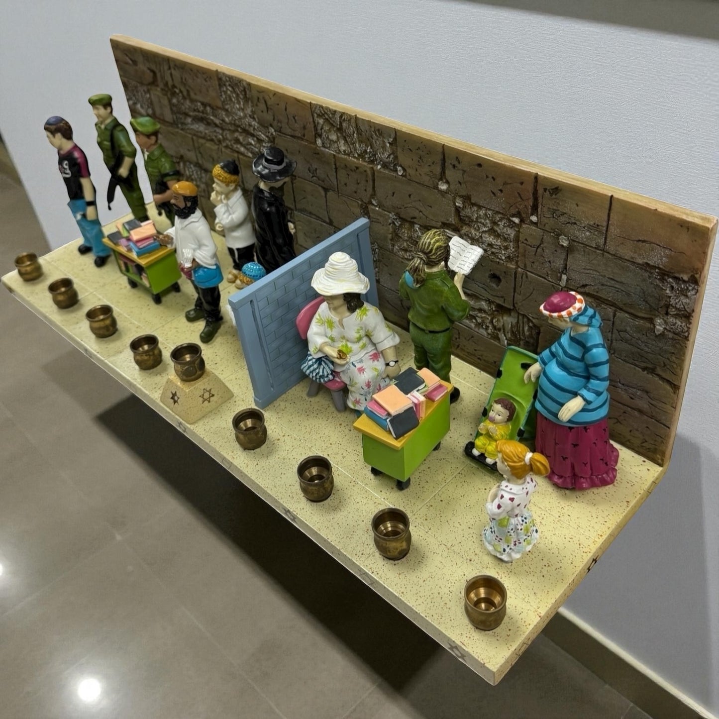 People of The Kotel Menorah 18" x 6" x 6"