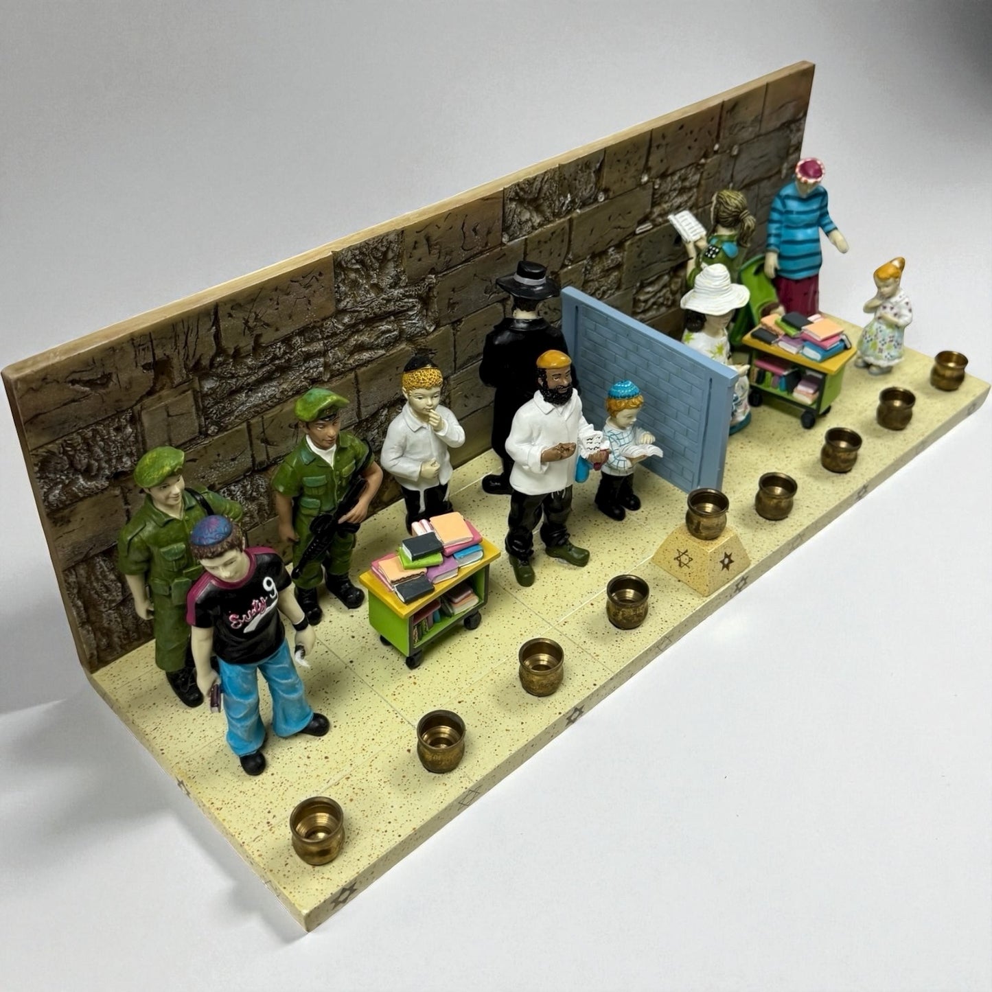 People of The Kotel Menorah 18" x 6" x 6"