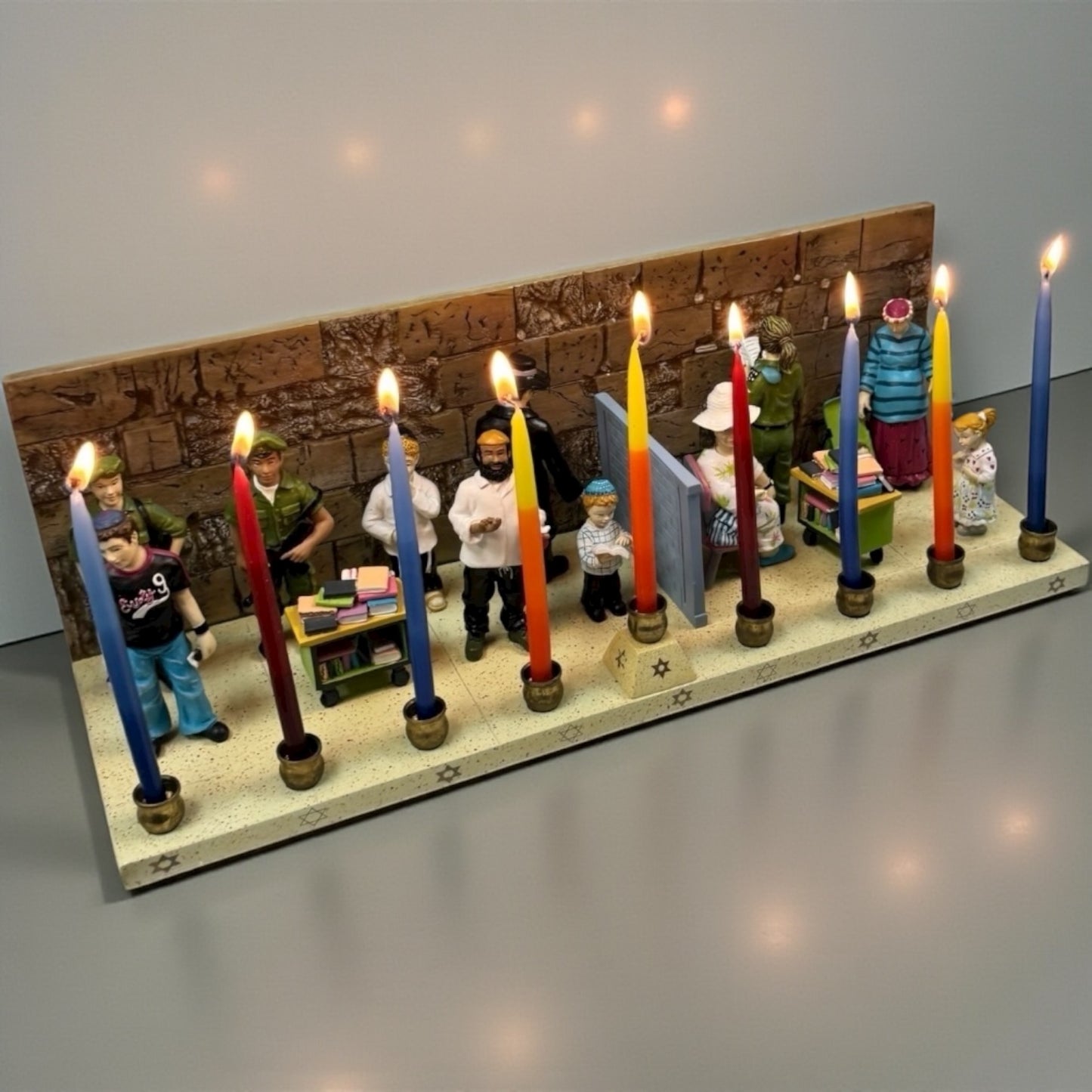 People of The Kotel Menorah 18" x 6" x 6"