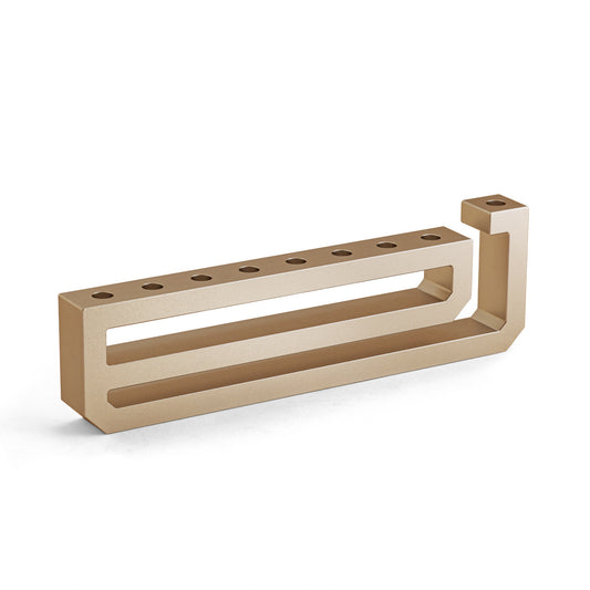 Modern Metal Hanukkah Menorah nes Minimalist Heavy Duty Hanukiah | Hebrew Miracle Design | Sleek Aluminum Chanukiah