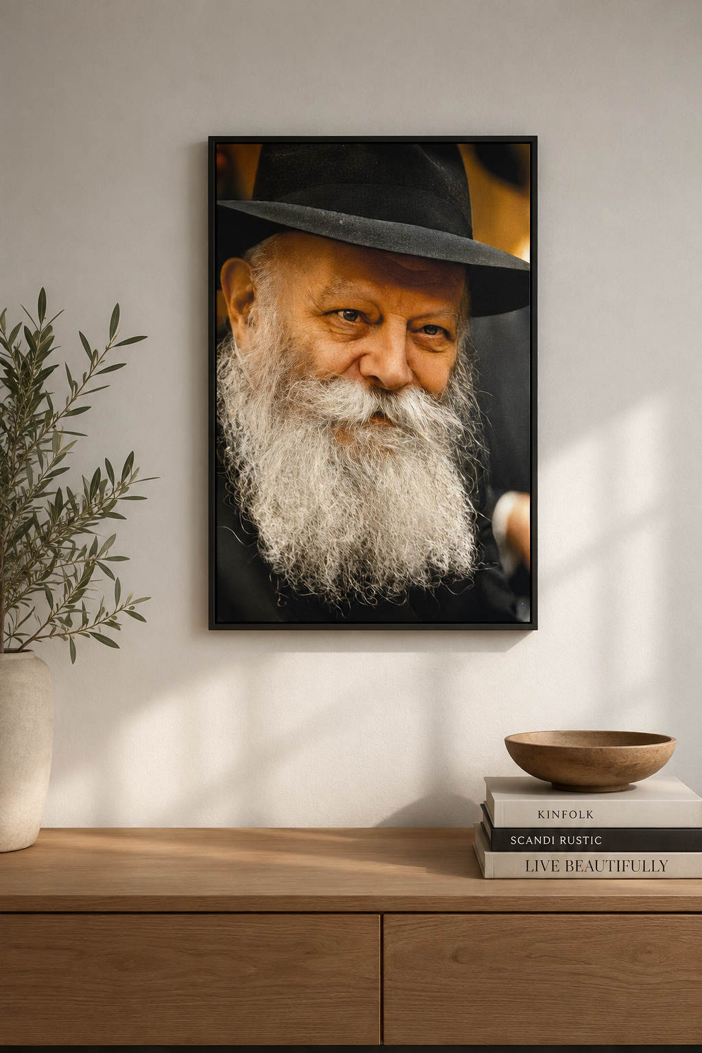 Rabbi Canvas Wall Art Print — 16×24” Premium Gallery-Wrapped Canvas