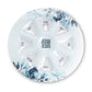 Elegant Glass Rosh Hashana Plate 35 cm Blue