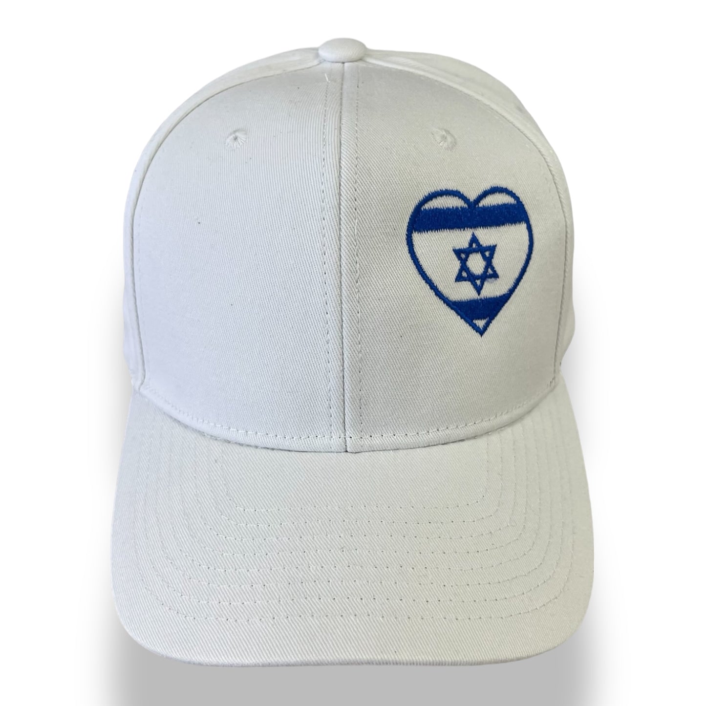 Embroidered israel flag heart shape baseball cap