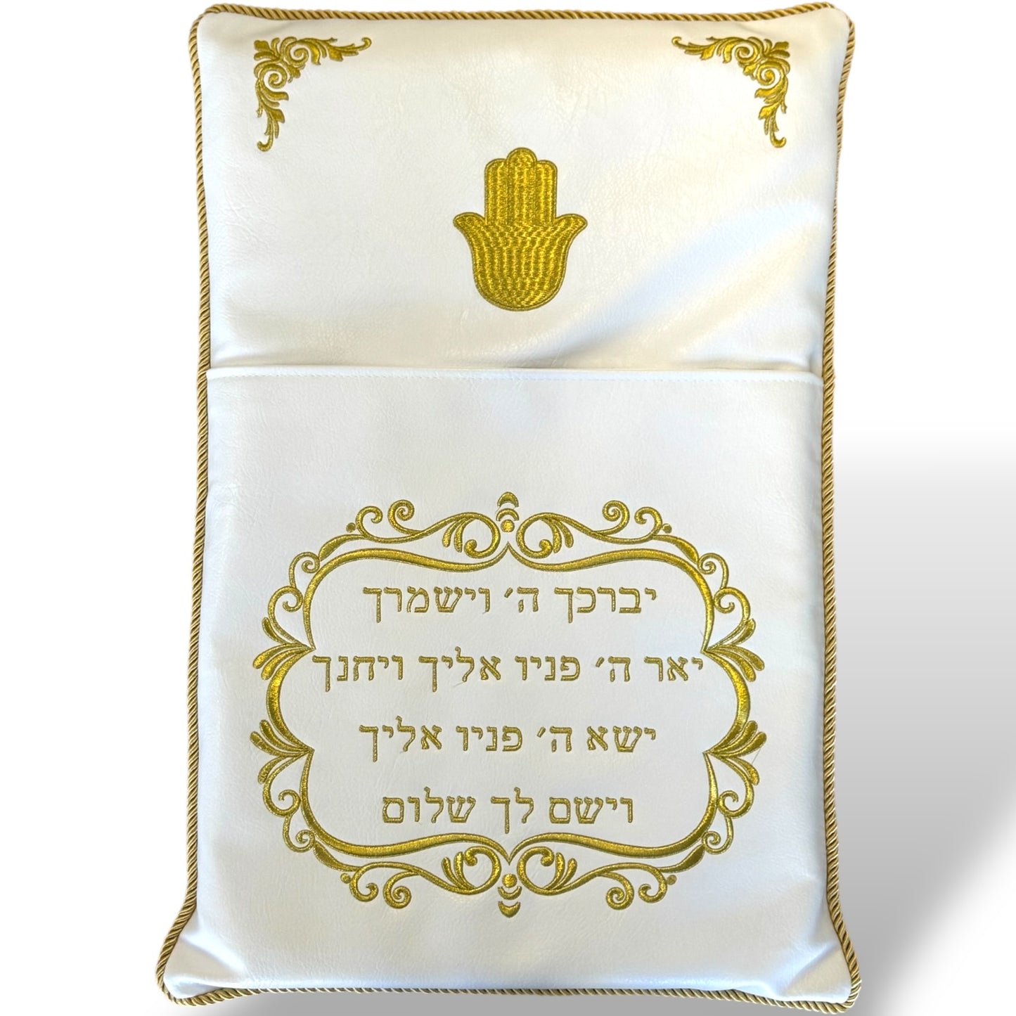 Leather Like Brit Pillow 74x50 Cm. Hamsa