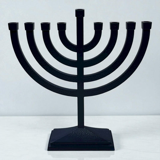 Aluminum hammerd hanukiah Blue 9x9 inches
