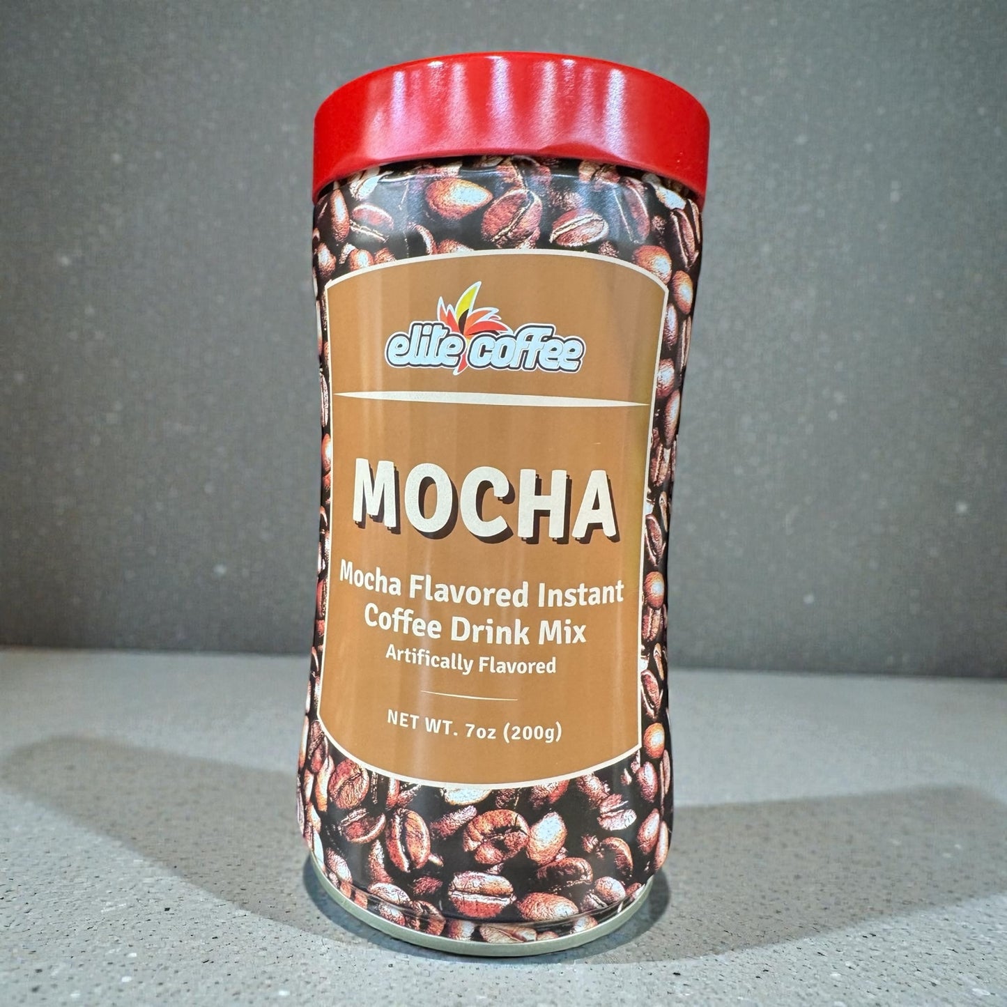 Elite Coffee Instant Drink Mix – Mocha, Vanilla & Hazelnut Flavors, 200g Jar (7oz)