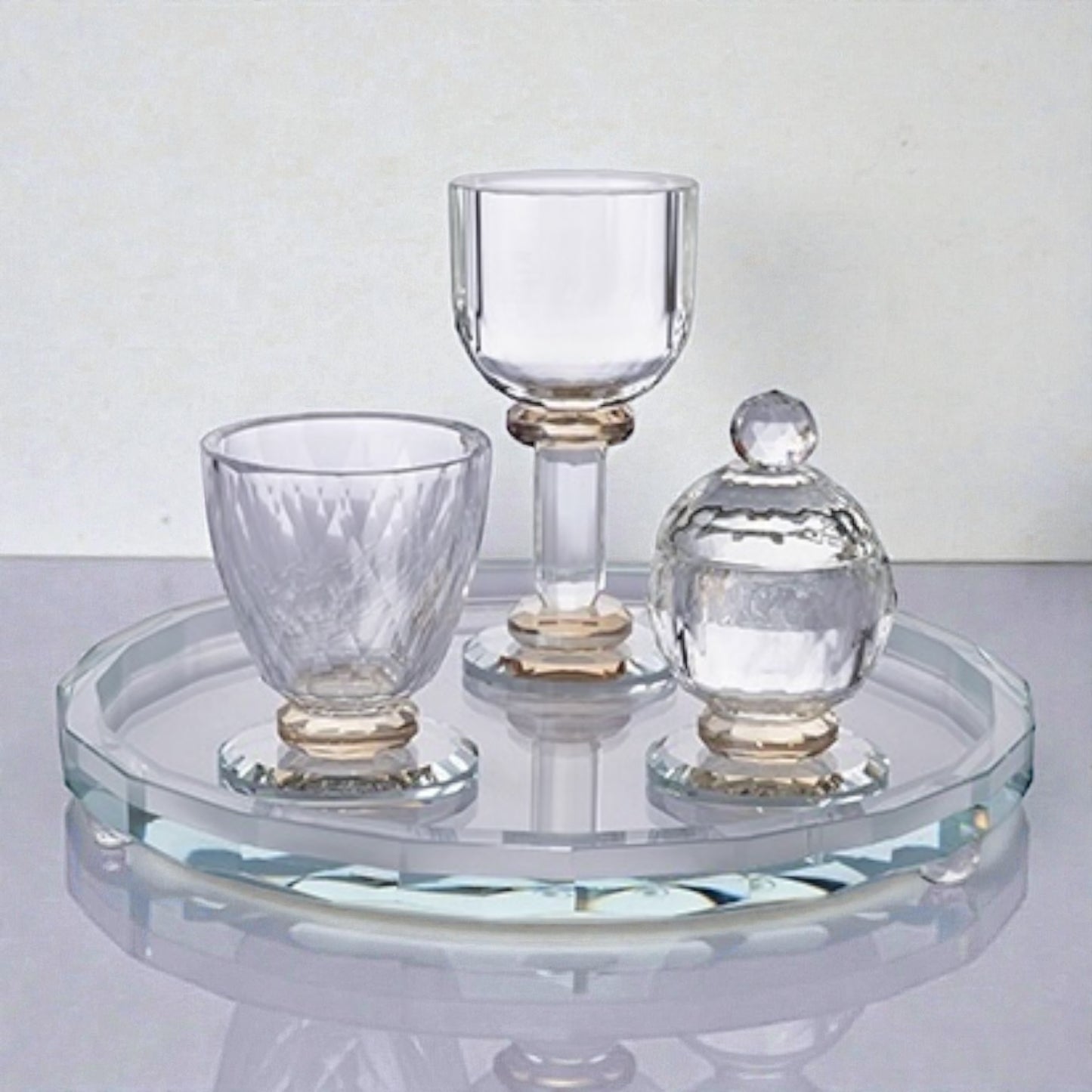 Crystal Havdalah Set with Tray