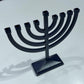 Aluminum hammerd hanukiah Blue 9x9 inches