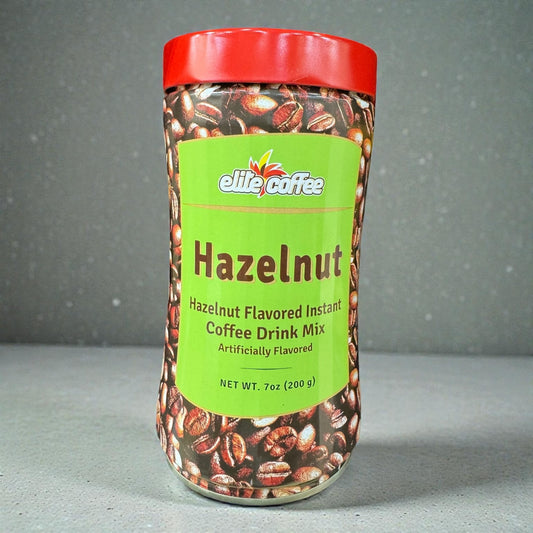 Elite Coffee Instant Drink Mix – Mocha, Vanilla & Hazelnut Flavors, 200g Jar (7oz)