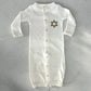 Elegant Brit Milah Baby Gown with Rhinestone