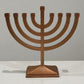 Aluminum hammerd hanukiah Gold 9x9 inches