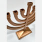 Aluminum hammerd hanukiah Gold 9x9 inches