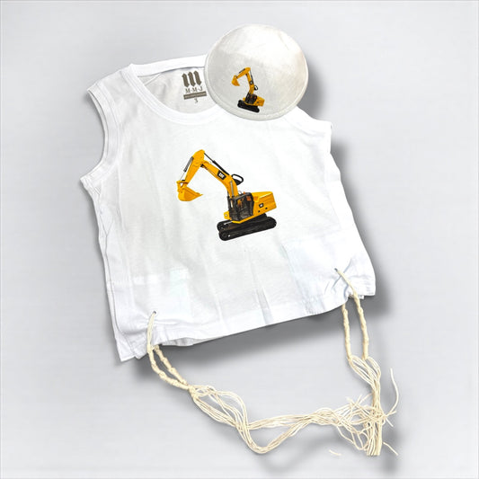 Construction Digger Tzizit & Kippah Set