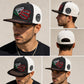 Embroidered Mexican Heritage Flat Bill Snapback Hat | Suede Aztec Patch Cap