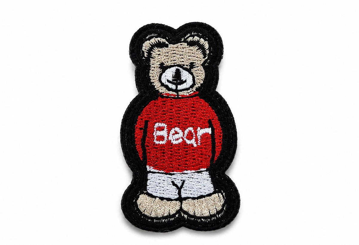 Bear Embroidered Patch – Teddy Bear Iron On Patch, Navy Blue or Red Sweater, Hat Jacket Backpack Bag Clothing Applique