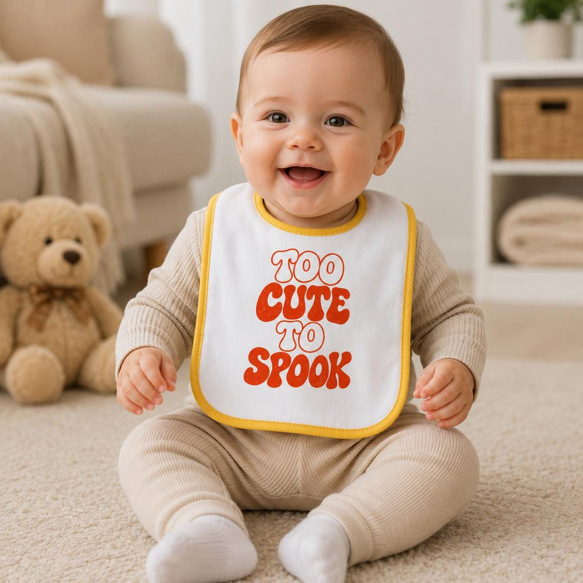Too Cute to Spook Baby Halloween Bib