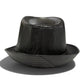 Black Faux Leather Fedora Hat | Classic Vegan Trilby Style