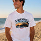 Santa Monica Pier Vintage Graphic T-Shirt | California Beach Sunset Tee | Los Angeles Souvenir Shirt