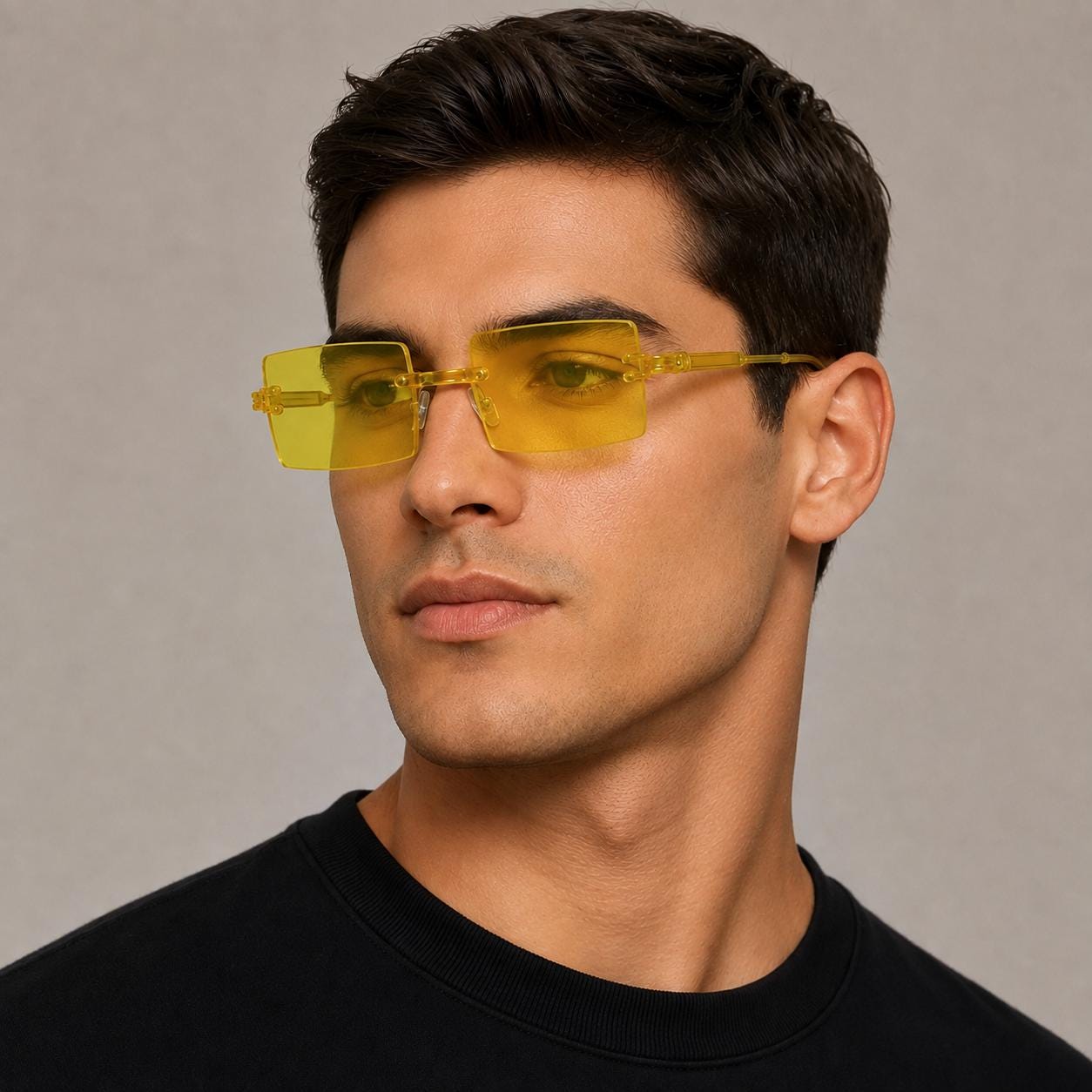Retro Rimless Rectangle Sunglasses | Y2K Frameless Fashion Shades (UV400)