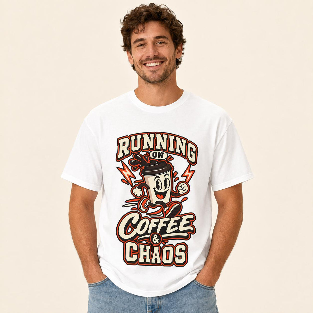 Running on Coffee & Chaos Unisex Graphic T-Shirt