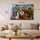 Am Yisrael Chai acrylic wall art measurement guide showing 36 inch width, 24 inch height, and 6 mm thickness