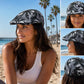 Palm Tree Print Flat Cap | Vintage Ivy Hat | Adjustable Unisex Cap