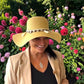 Boho Raffia Sun Hat, Wide Brim Straw Beach Hat, Cowrie Shell Band, Summer Vacation
